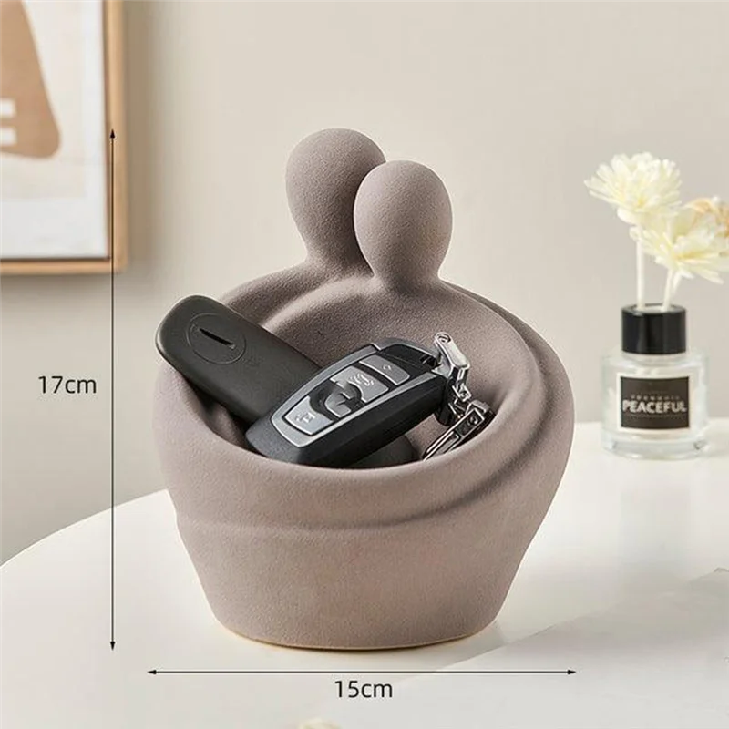 

Lovers Statue With Bowl Storage Box For Keys Jewelry Figurine Resin Home Decor Table Decoration Sulpture