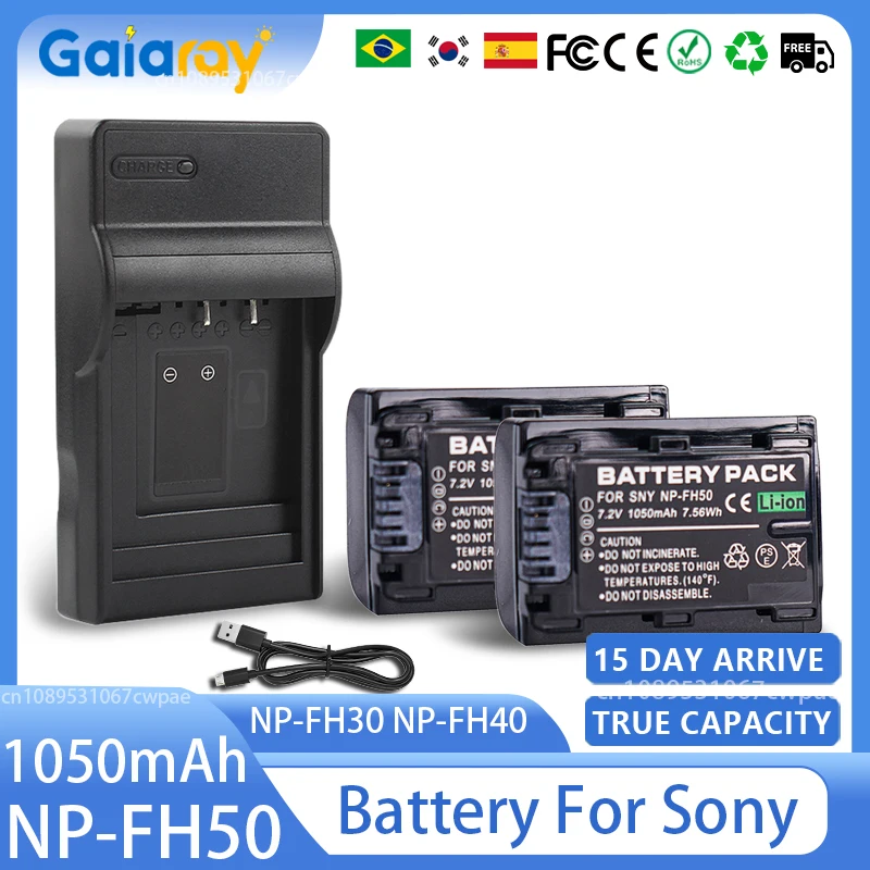 NP-FH50 Batteries NP FH50 NPFH50 USB Charger For Sony NP-FH30 NP-FH40 NP-FH70 NP-FH100 DSC-HX1 HX100V HX200 HX200V DSLR-A230