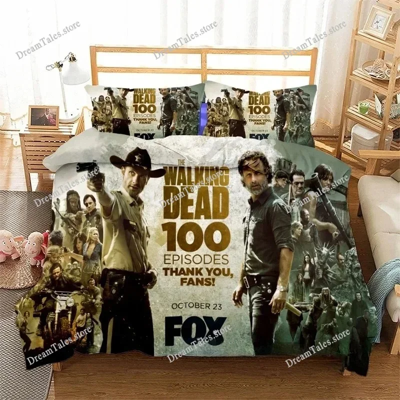 Duvet Cover The Walking Dead 3D Exquisite Anime Cartoon Digital Print Bedding Set Comforter Bed Youth Home Decor Boys Gift