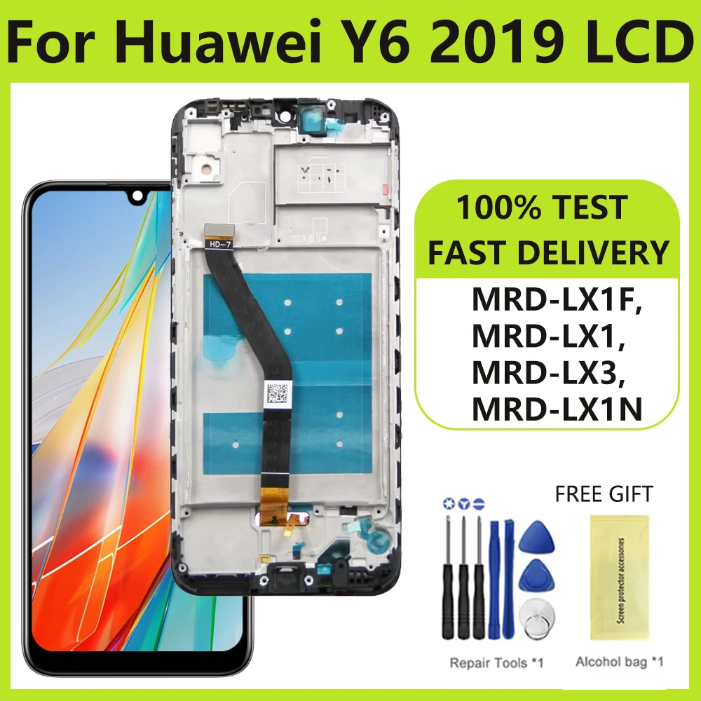 LCD for Huawei Y6 2019 MRD-LX1F LX1 LX3 LX1N Display Touch Screen Digitizer Assembly Replacement Parts for Honor 8A LCD Display