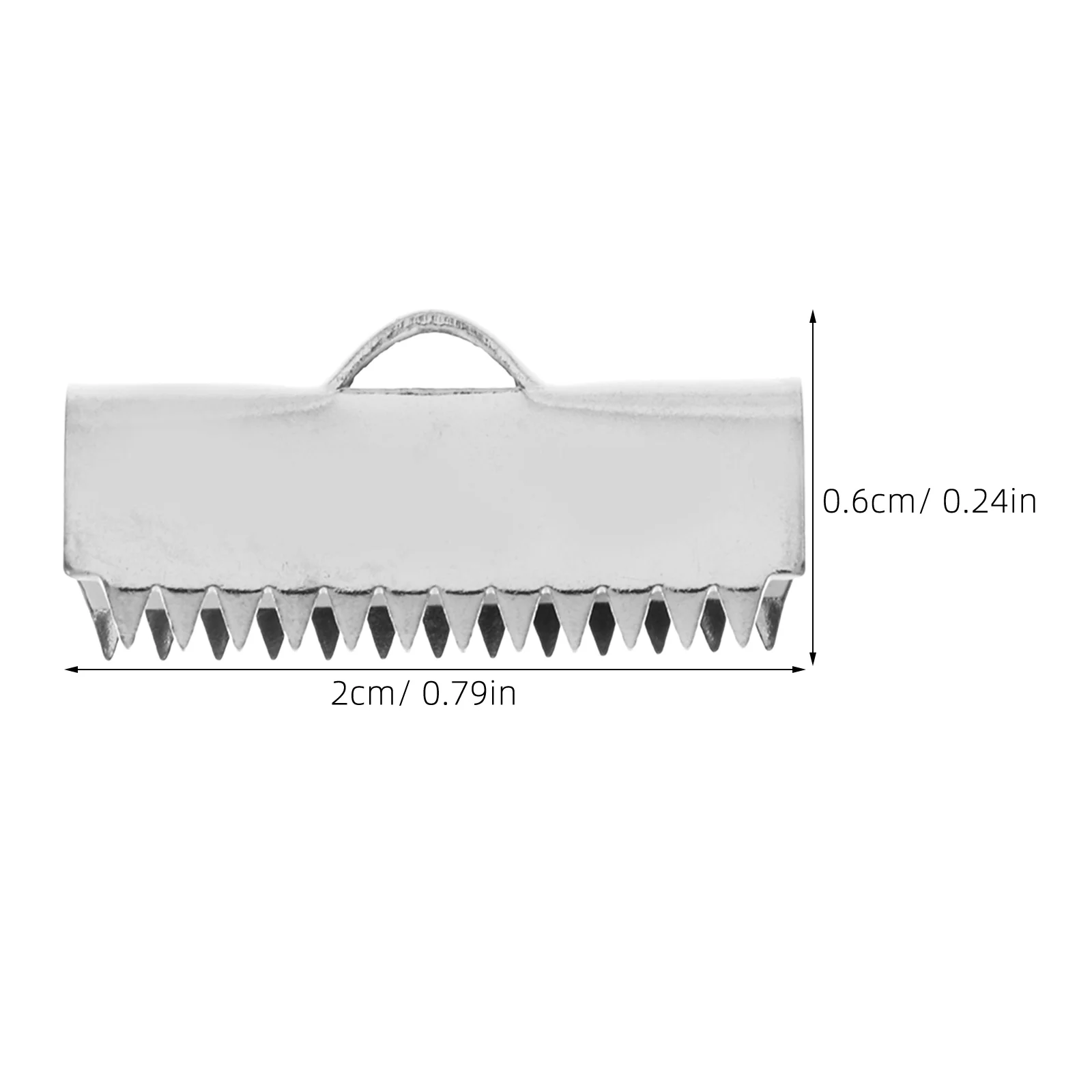 20 قطعة الفولاذ المقاوم للصدأ الحبل نهاية قبعات 20 مللي متر الفضة الشريط المشابك قرصة تجعيد لصنع المجوهرات موصلات قلادة المشبك #2