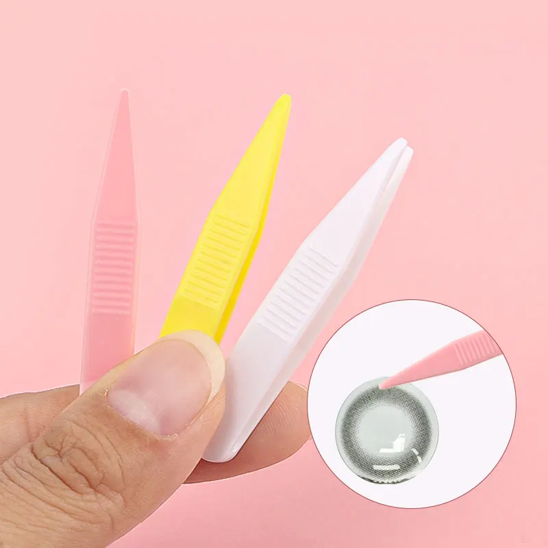 10 stks/zak Plastic Pincet voor Wimper Extensions Valse Wimpers Pincet Handgemaakte Wegwerp Make-up Gereedschap