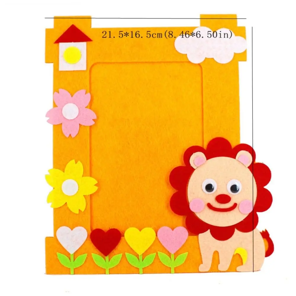 Cartoon Animal Non-woven Photo Frame Handmade Educational Non-woven Picture Frames Applique Sewing Set 3D Photo Frame Craft Gift