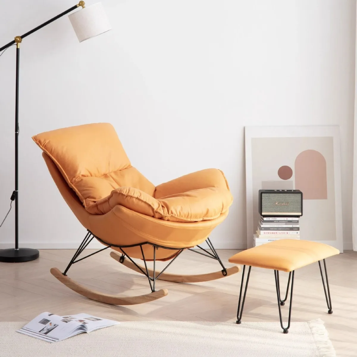 

Fabric Relaxer Lazy Rocker Bedroom Hotel Stylish Leisure Style Chair Leisure Design Reclining Chair