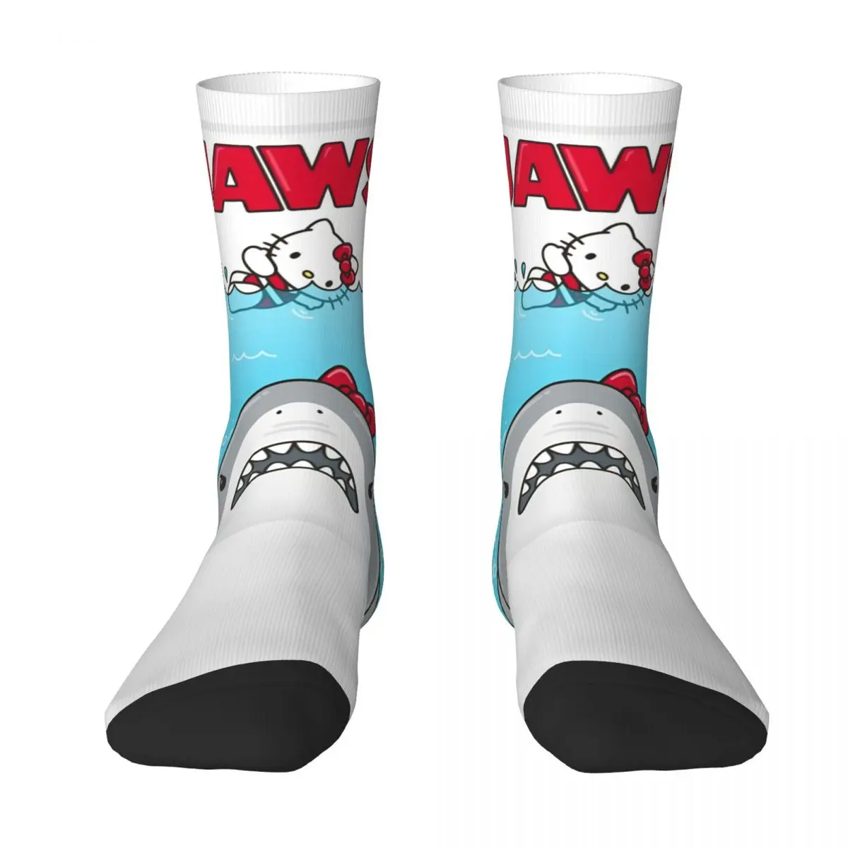 Jaws-Calcetines antideslizantes para hombre, medias con estampado de Hellos Kittys, estilo coreano, cómodos, para exteriores, para invierno