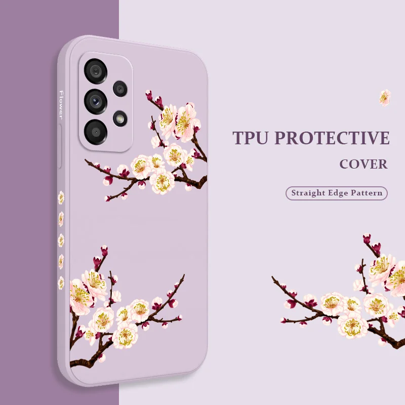 

Charming Branches Phone Case For Samsung Galaxy A73 A53 A33 A23 A13 A03 A72 A52 A52S A32 A22 A12 A71 A51 A31 A21S Silicone Cover
