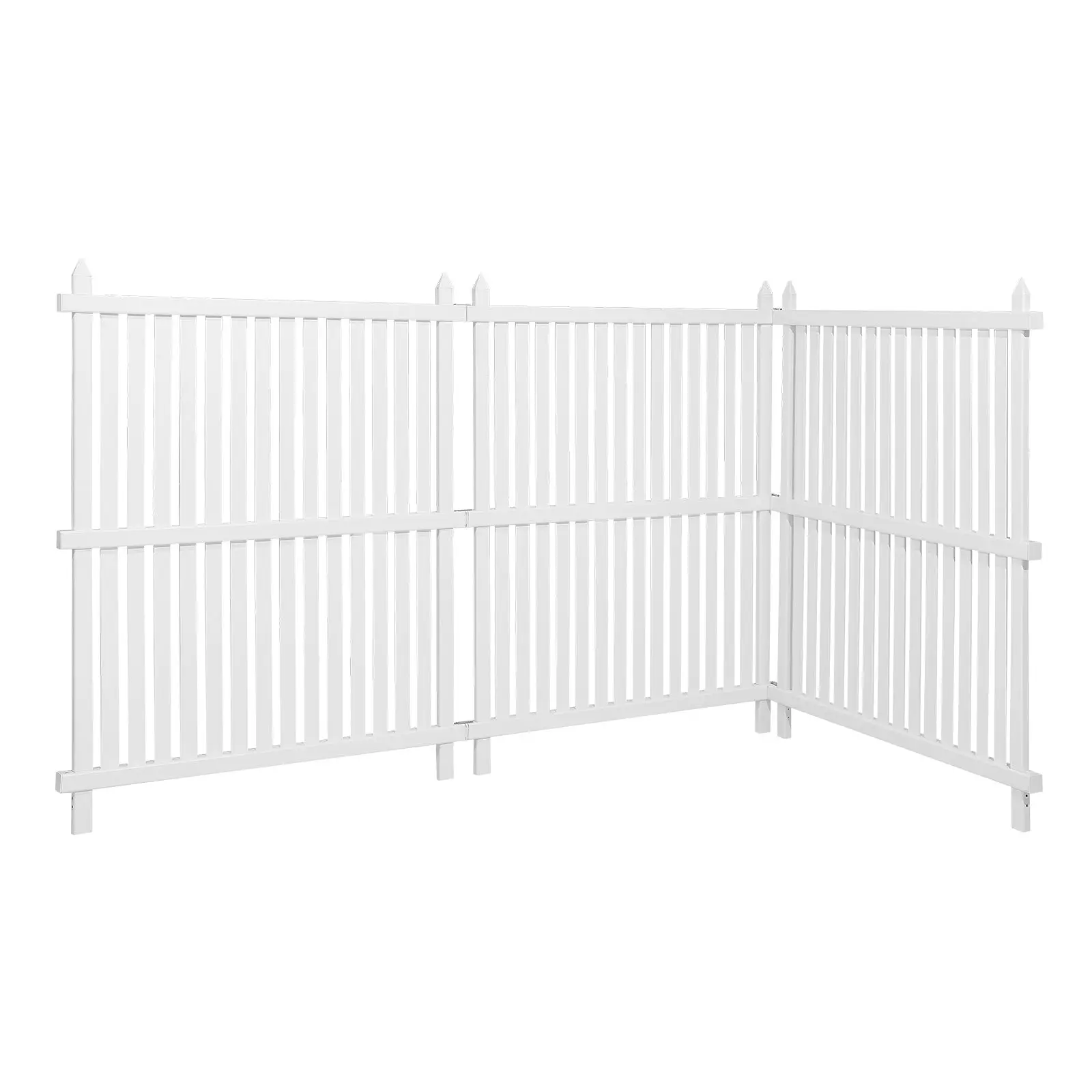 3 Panels Outdoor Privacy Screen, 36 x 45 in Air Conditioner Fence with 19.7 in Ground Stakes, Pool Equipment Enclosure, Strip Vi