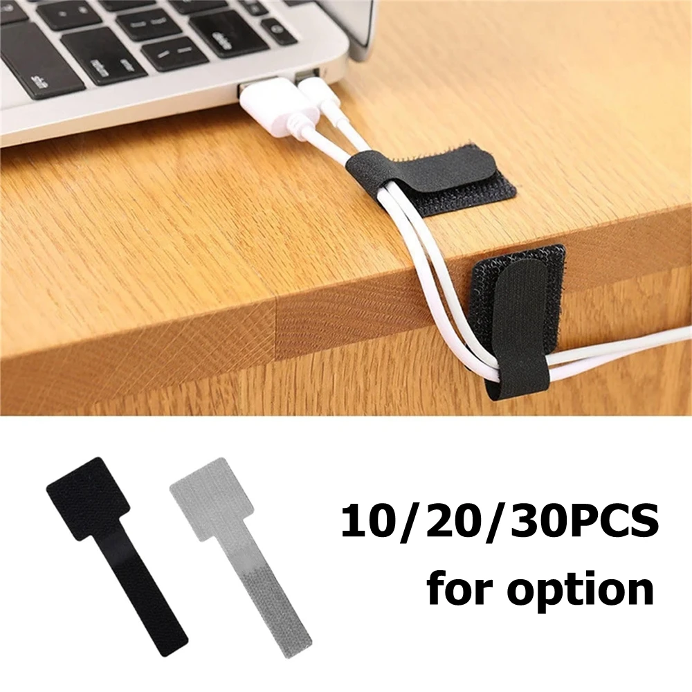 Reusable Cable Ties Self Adhesive Hook and Loop Cable Straps Sticky-back Cord Organizer Cable Clip Household & Office Essentials