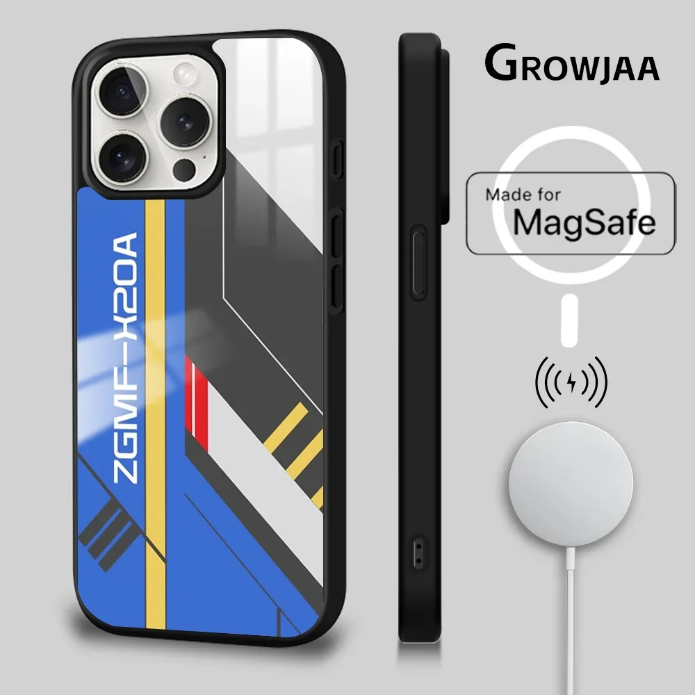 Anime G-GundamS Phone Case For iPhone 16 15 14 13 12 11 Pro Max Plus Mini New Magsafe Mirror Wireless Magnetic Cover