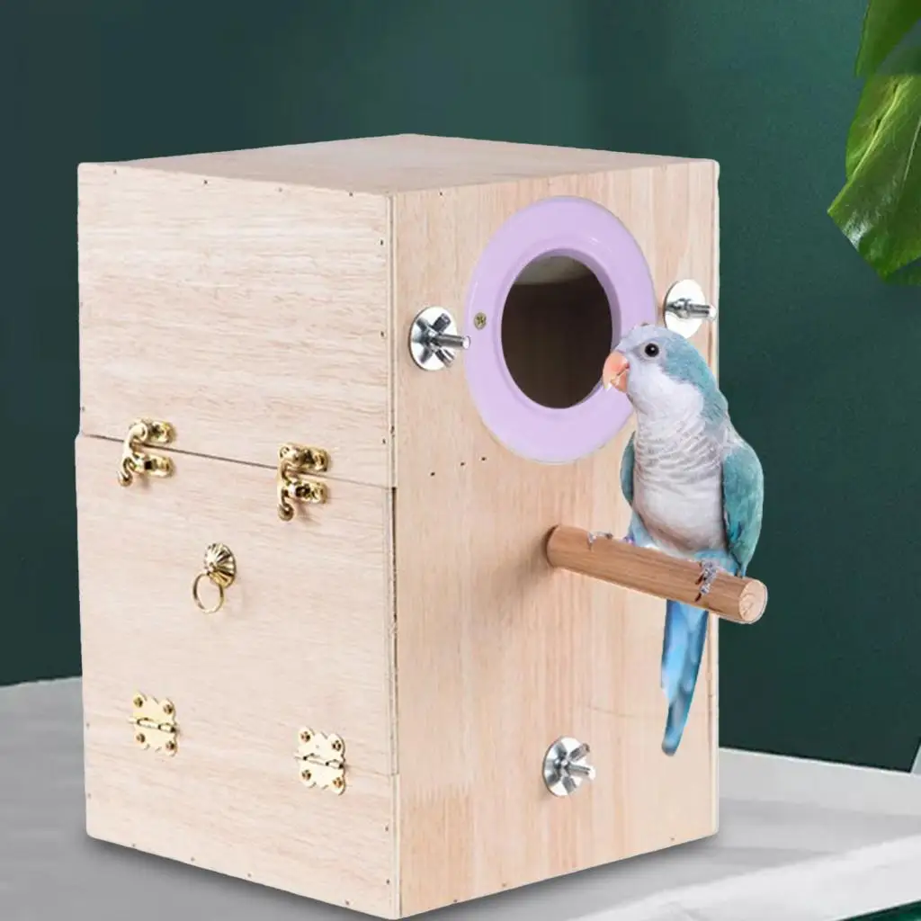 Caja de cría de madera para aves pequeñas y medianas – Nido natural - imagen 3