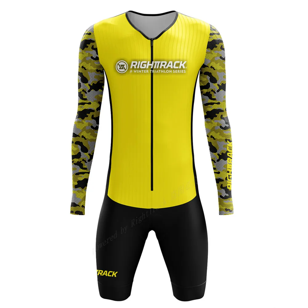 New Righttrack Sport Cycling Skinsuit Bicicleta Men's Long Sleeve Jumpsuit Maillot Ciclismo Road Bicycle Quick Dry Aero Trisuit