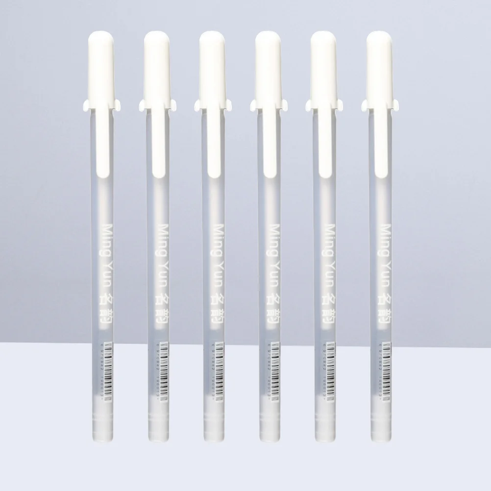 

6 Pcs White Oil Based Paint Pen Markers Fine Point Tips that Works on Glass Wood Metal Rubber Rocks Stone Arts Crafts Tools