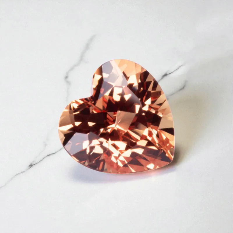

Lab Grown Sapphire Orange Color Loose Heart Cut Gemstone