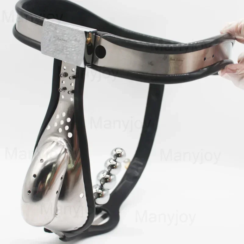 Stainless Steel Male Chastity Belt Pant with External Tube Cage for Men BDSM Bondage Anti Derailment Sex Toys for Men Adult Game