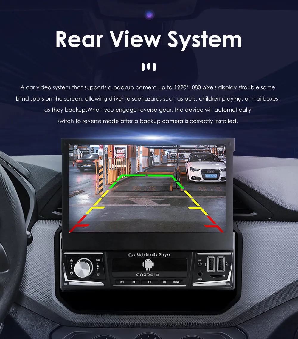 7"7862 Android 12 Universal 1din Autoradio Multimedia Player DSP CarPlay GPS Navi 4G Car Radio Stereo Manual Retractable Screen