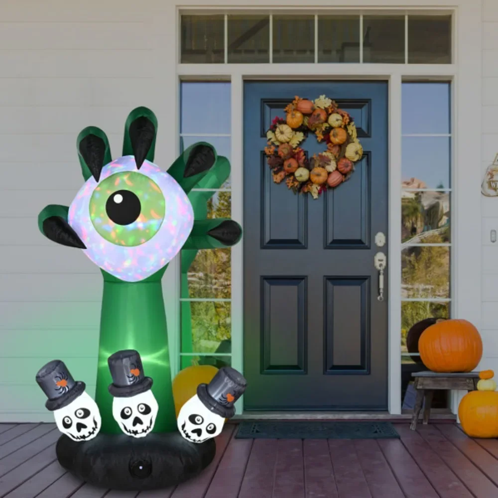 

6 Foot Halloween Inflatable Monster Hand with Eyeball LED Lights Decor Outdoor Indoor Holiday Decorations, Blow up Lighted Yard