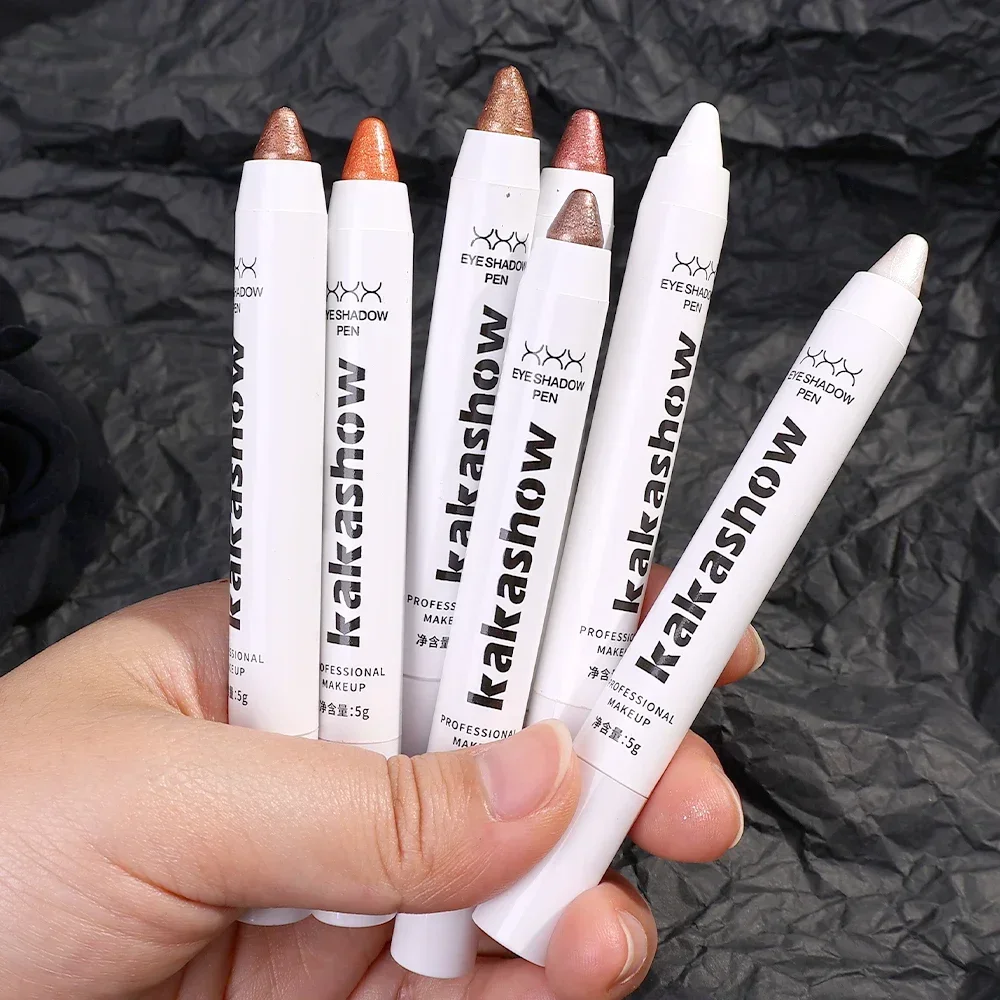 Crayon surligneur ver à soie scintillant, longue durée, éclaircissant les yeux, coin nacré, stylo fard à barrage blanc, cosmétique brillant pour les yeux