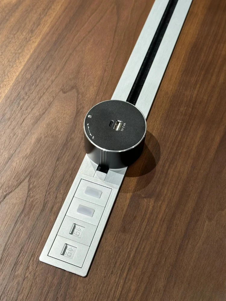 New Chinese conference table Black walnut modern large company conference room negotiation