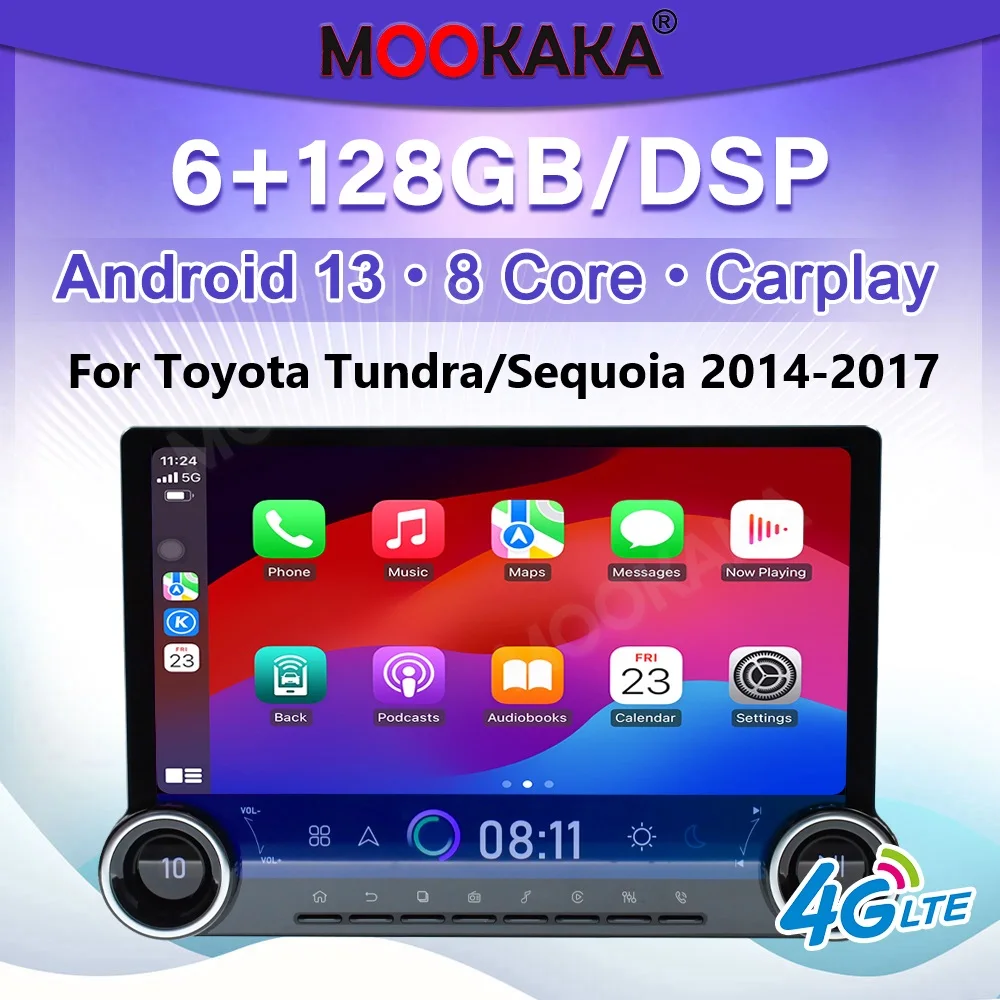 13.3'' Car Radio For Toyota Sequoia Tundra 2014-2017 Wireless Carplay Android Auto Multimedia Player GPS Navigation DSP Stereo