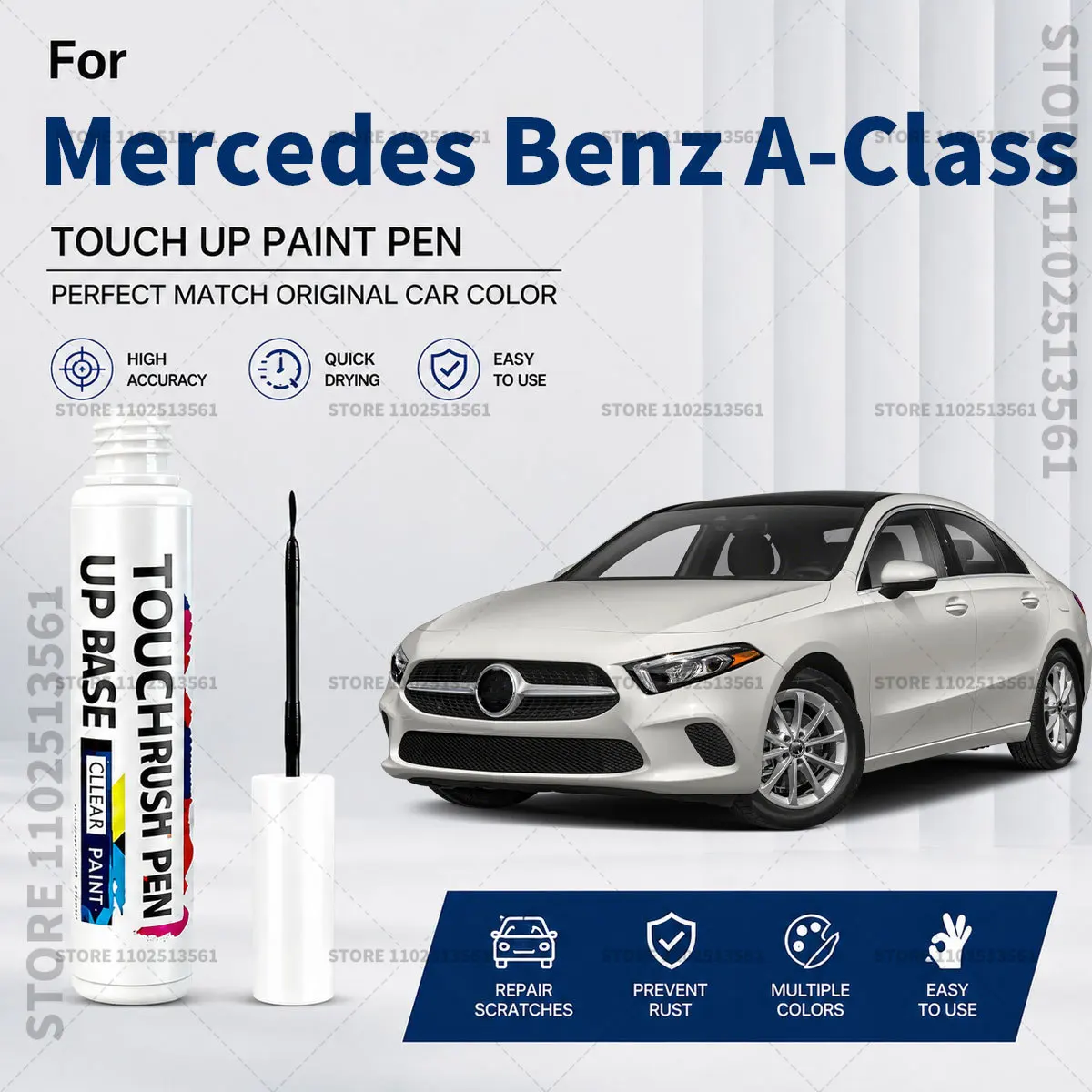 For Mercedes Benz A-Class Car Paint Touch Up Pen Scratch Repair Remover Auto Body Repair Marker Waterproof Car Paint Repair Tool