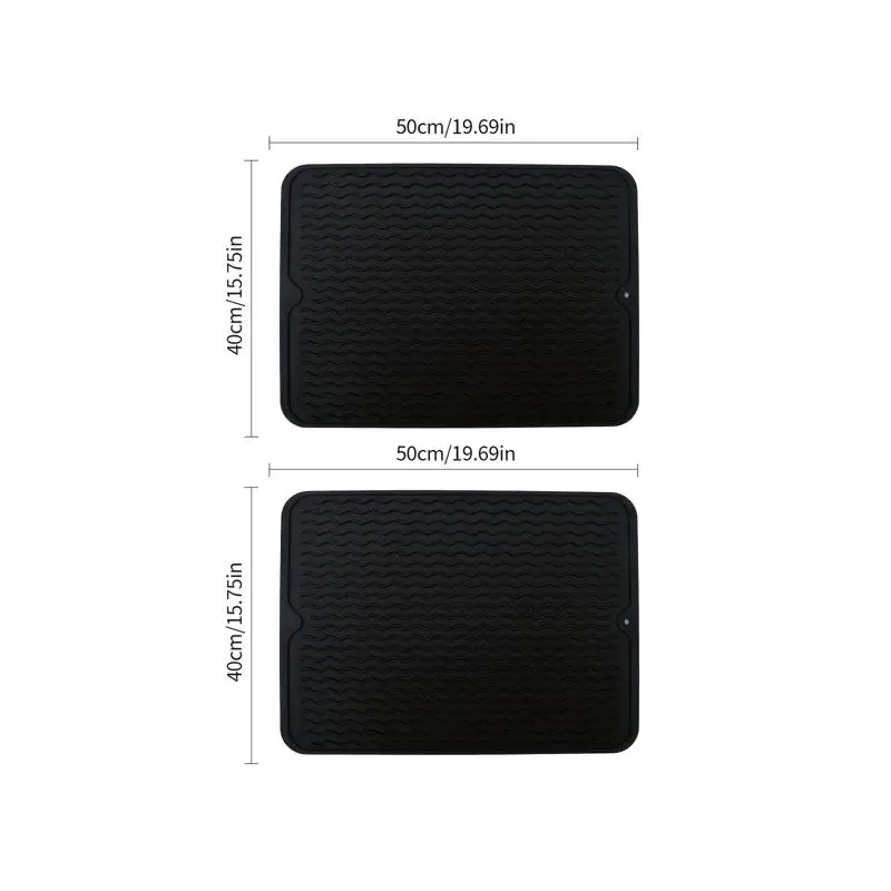 

2PCS Silicone Dish Drying Mat 15.74x19.68in for Kitchen Counter - Essential for Drainage and Insulation of Dishes