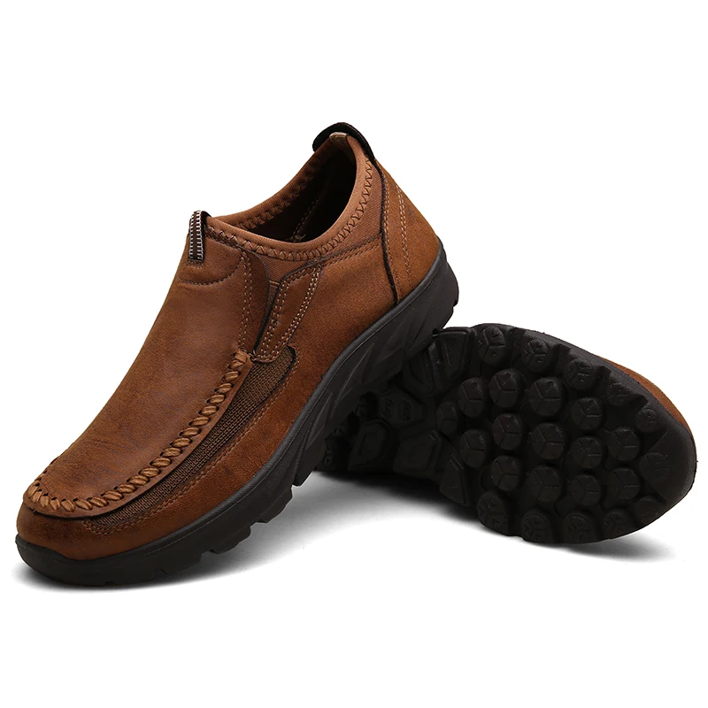 Leather Men Casual Shoes Zapatos Brand Men Loafers Moccasins Breathable Slip on Driving Shoes Plus Size 39-48 Drop Shipping