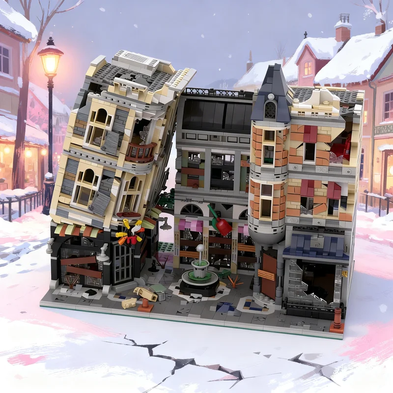 

4648pcs MOC Assembly Square Apocalypse Modular Streetscape Model Building Blocks Construction Toys Christmas Gifts Brick Kids