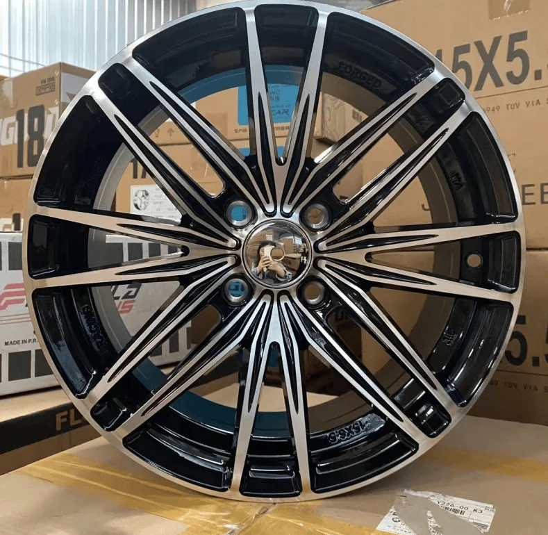 15 Inch Sport & OEM Alloy Wheels Star Radiating Spoke Black Silver For 4x100 Compact Hatchback Mini Car Rims