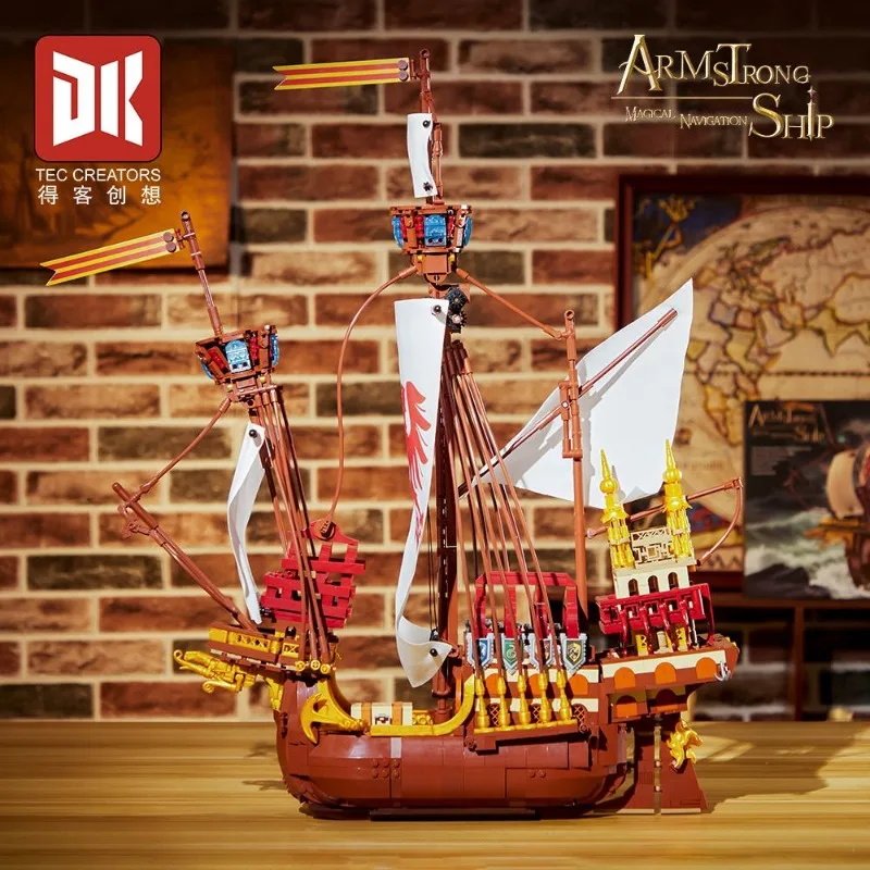 3 نوع المحيط الذهاب المراكب الشراعية اللبنات المراكب الشراعية نموذج الطوب البناء مجموعات هدية للأطفال الكبار #4