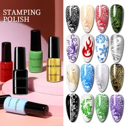 NICOLE DIARY 13 Colors Nail Art Stamping Polish for Manicure Nail Stamping Plates Printing Design Black White Nail Art Varnish