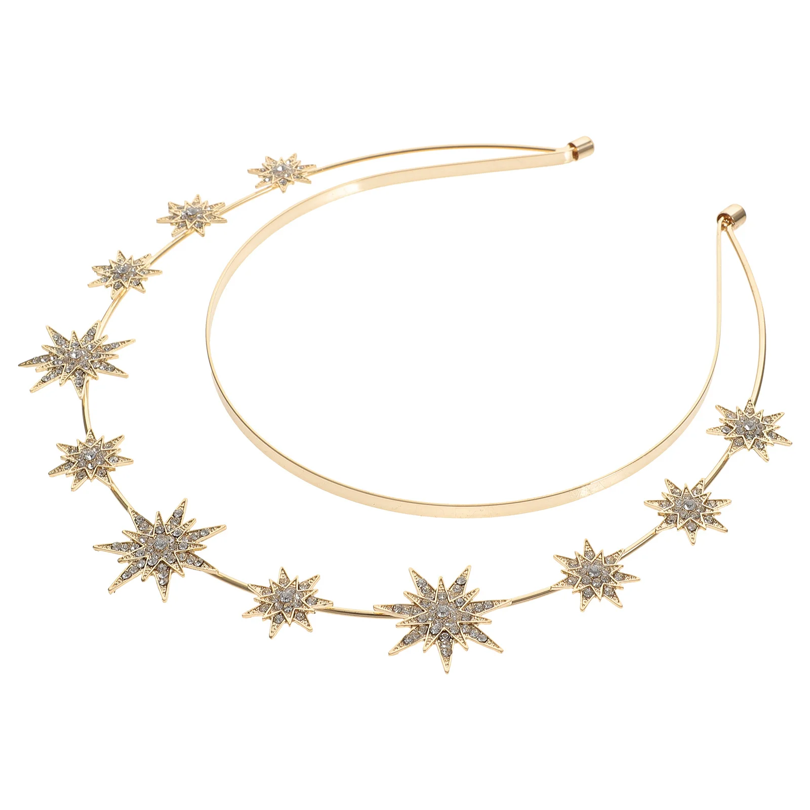 Faixa de cabeça estrela de camada dupla, resistente, seis pontas, aros de cabelo para mulheres, retrô, festa de natal, cosplay, deusa, feminino