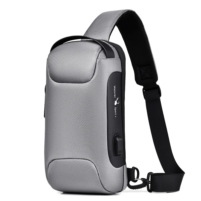 Shoulder Bag For Men Waterproof USB Man Crossbody Bag Anti-Theft Short Travel Messenger Sling Fashion Designer Chest Bag NEW