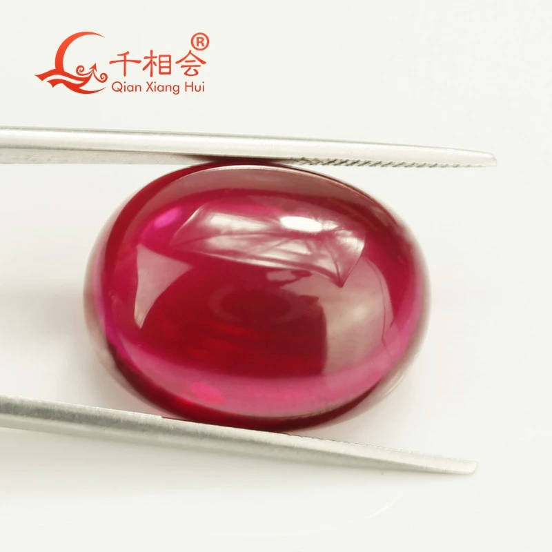 2*3mm to 20*30mm oval shape flat back cabochon Artificial ruby 5#  red color  corundum loose gem stone