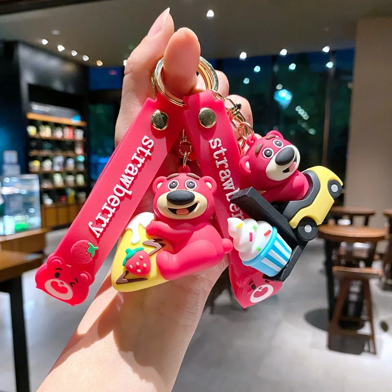 Personaggio dei cartoni animati S Lotso portachiavi bambola in Silicone Cute Car portachiavi ciondolo ragazza cuore borsa accessori gioielli regalo