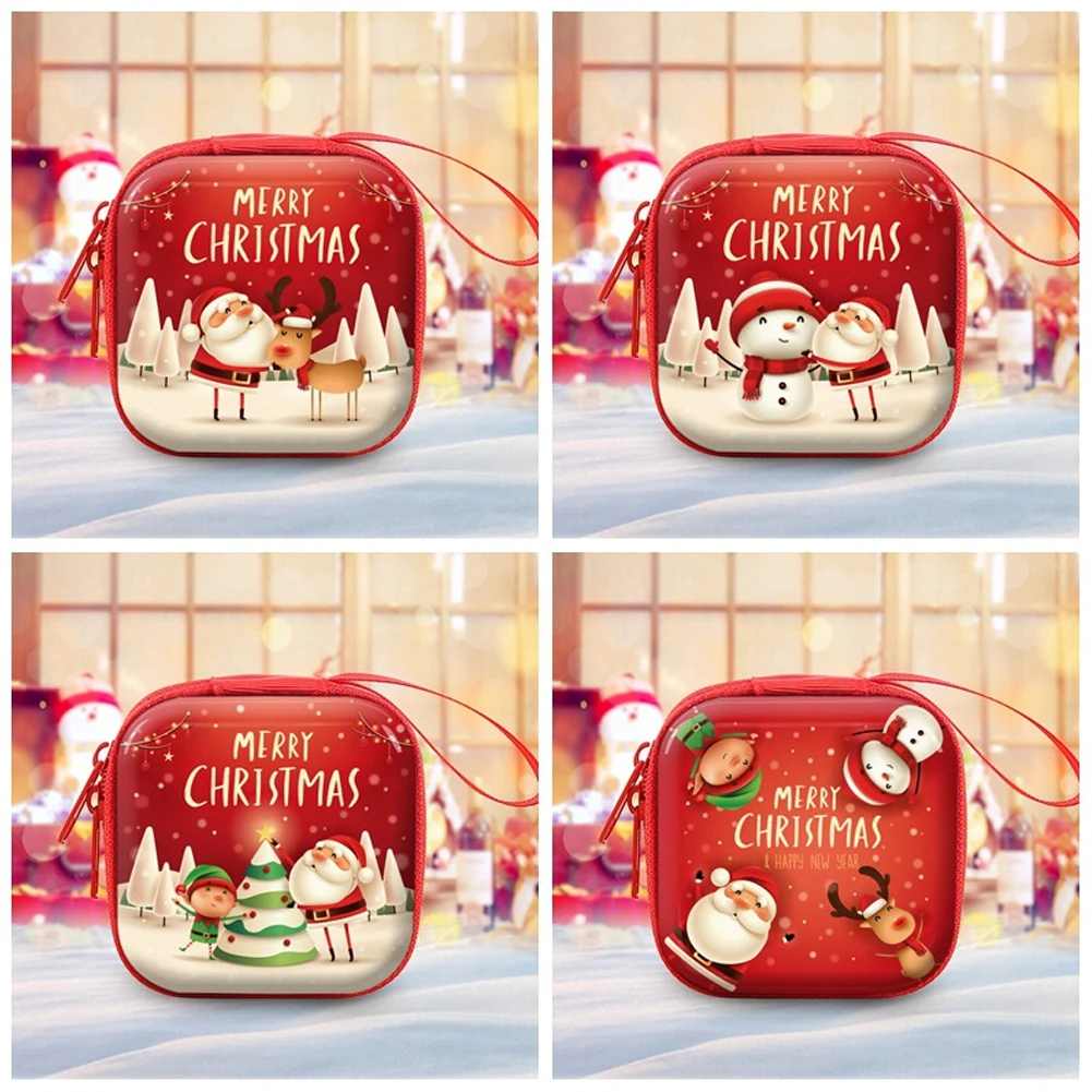 Mini Money Key Bag for Kids, Cartoon Pattern, Senhoras, Natal