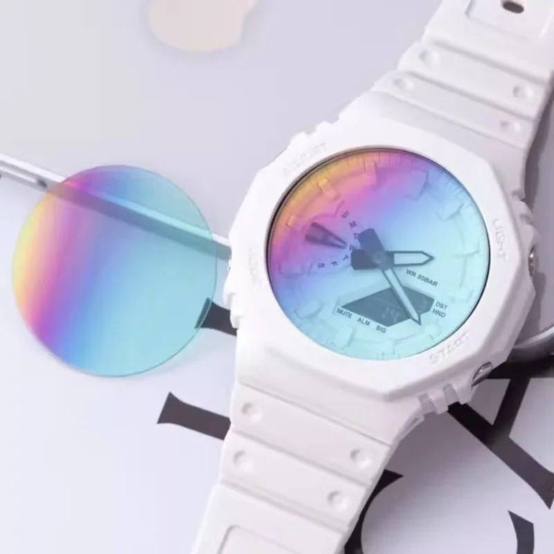 Colorful Rainbow Casioak Watch Tempered Film For GA2100 GMAS2100 GA110 Watch Replacement Accessories