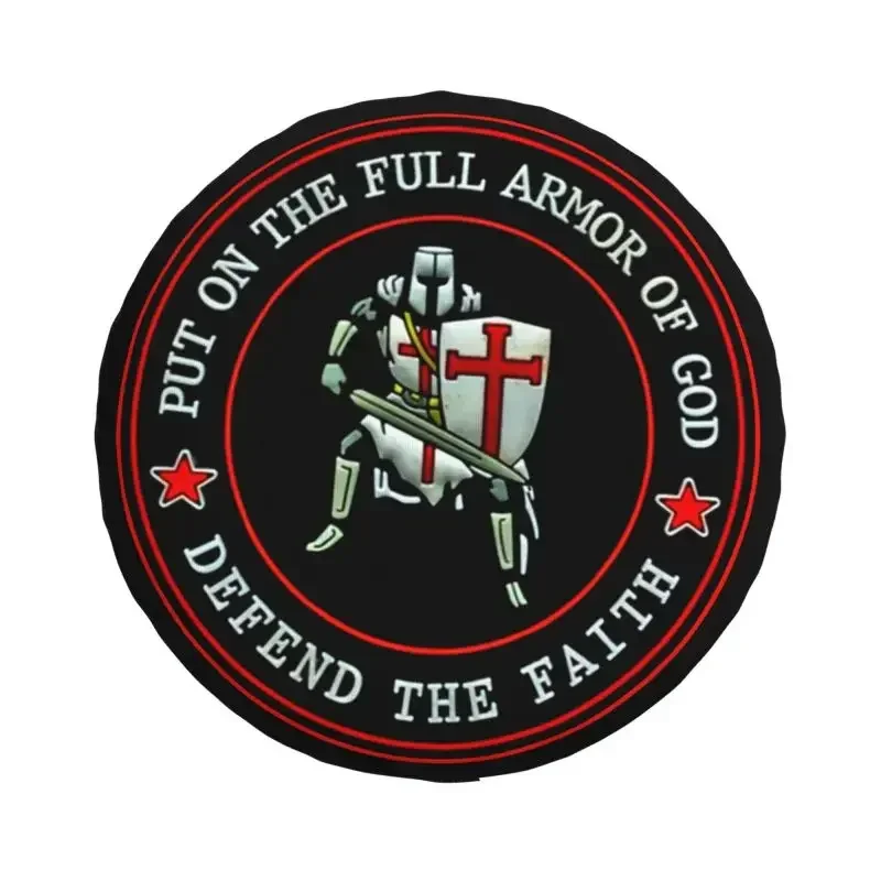 

Christian Knight Defend The Faith Cubierta neumático coche Protectores ruedas A prueba agua Ajuste universal para SUV Camión