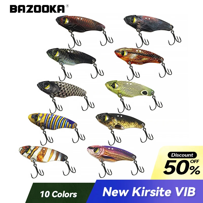 

Bazooka 3D VIB Laser Lead Fishing Lure Sinking Jigging Hard Baits Spoon Metal Slow Jig Trout Jighead Boat Bass Pike Ice Winter