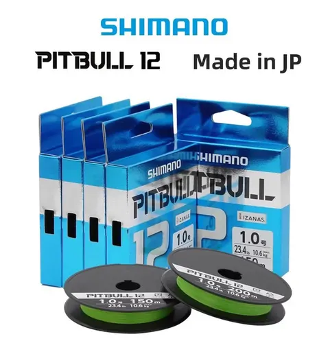 SHIMANO PITBULL 12 hebras de alambre trenzado línea de pesca 150m/200m flexibilidad suave línea de PE fundición de señuelo de baja alargamiento