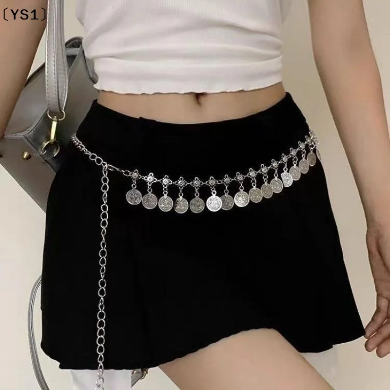 〔YS1〕High Quality Ethnic Style Tassel Belly Dance Waist Chain Adjustable Long Golden Belt For Women Girls Fashion Dress Accessor