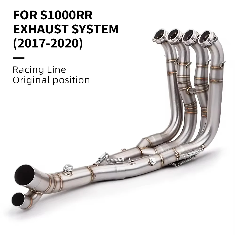 Slip On Motocycle Exhaust Front Link Pipe Connect to original Muffler Tube For S1000R S1000RR 2017-2020 high performance