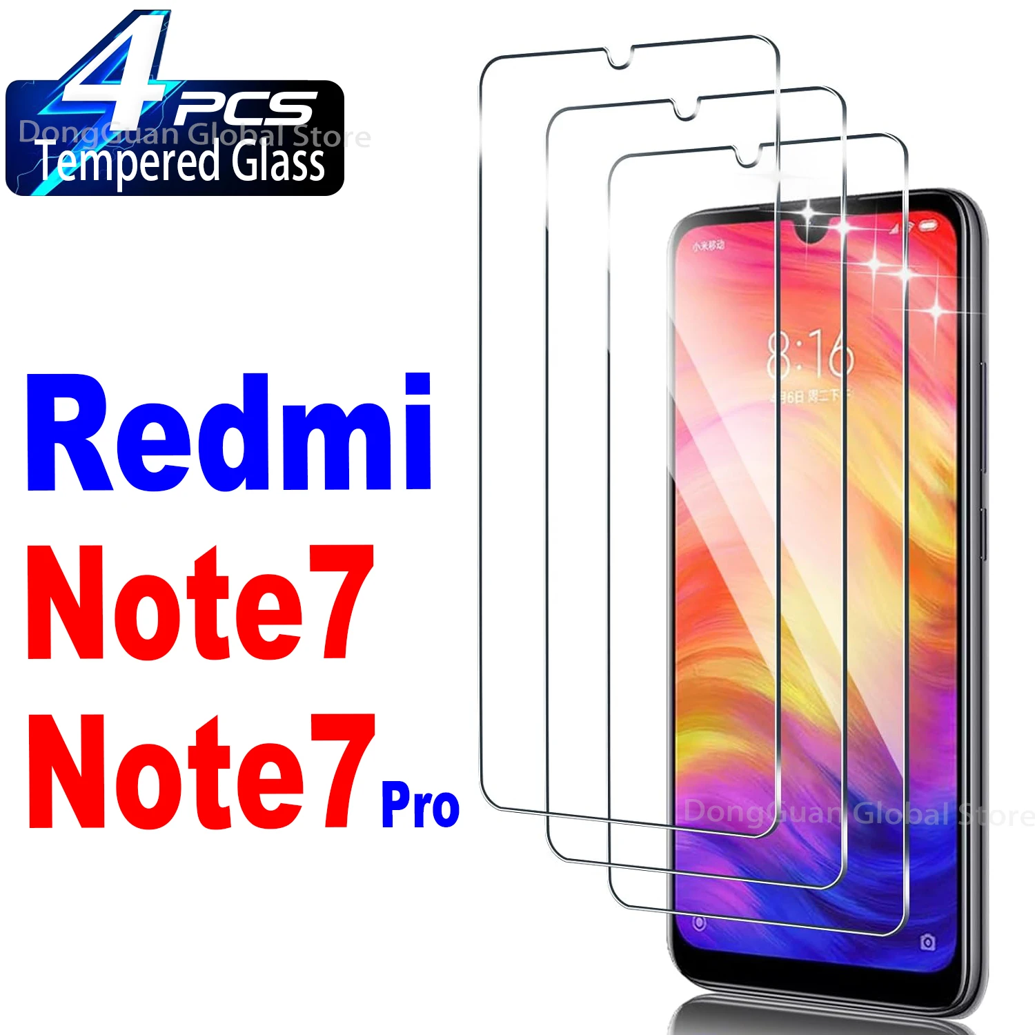 

6.3" Tempered Glass For Xiaomi Redmi Note 7 / Note 7 Pro Screen Protector Glass Film
