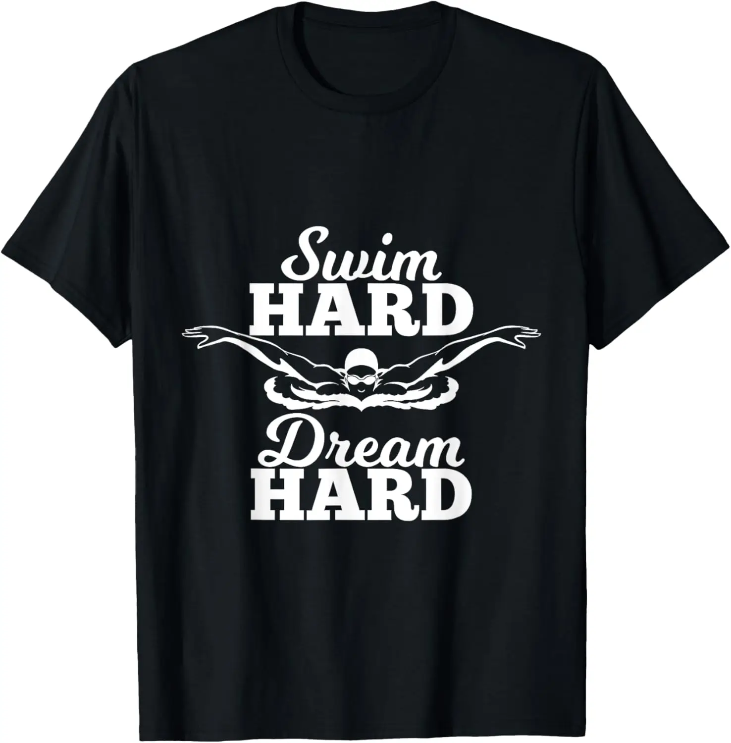 

Хлопковая футболка с рисунком Swim Hard Dream Hard Swimmer, повседневная дышащая мужская футболка