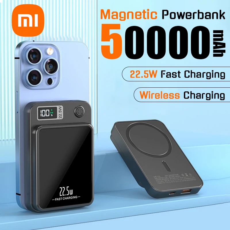 

Xiaomi Portable 50000mAh Large Capacity Wireless Power Bank Magnetic Qi Powerbank Type C 22.5W Fast Charging For iPhone Samsung