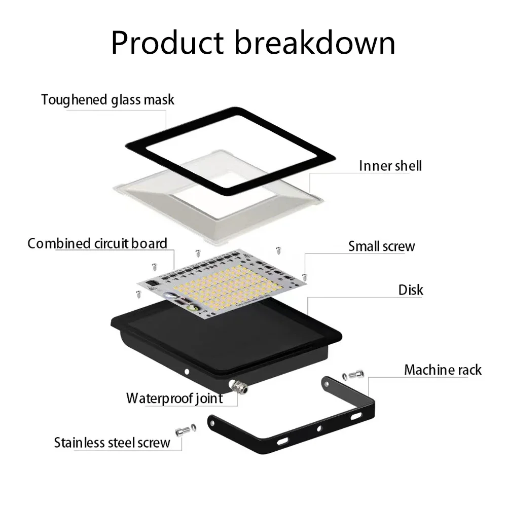 Reflector de luz LED impermeable para exteriores, lámpara de pared de 30W, 50W, 100W, CA 220V, IP68, proyector de jardín