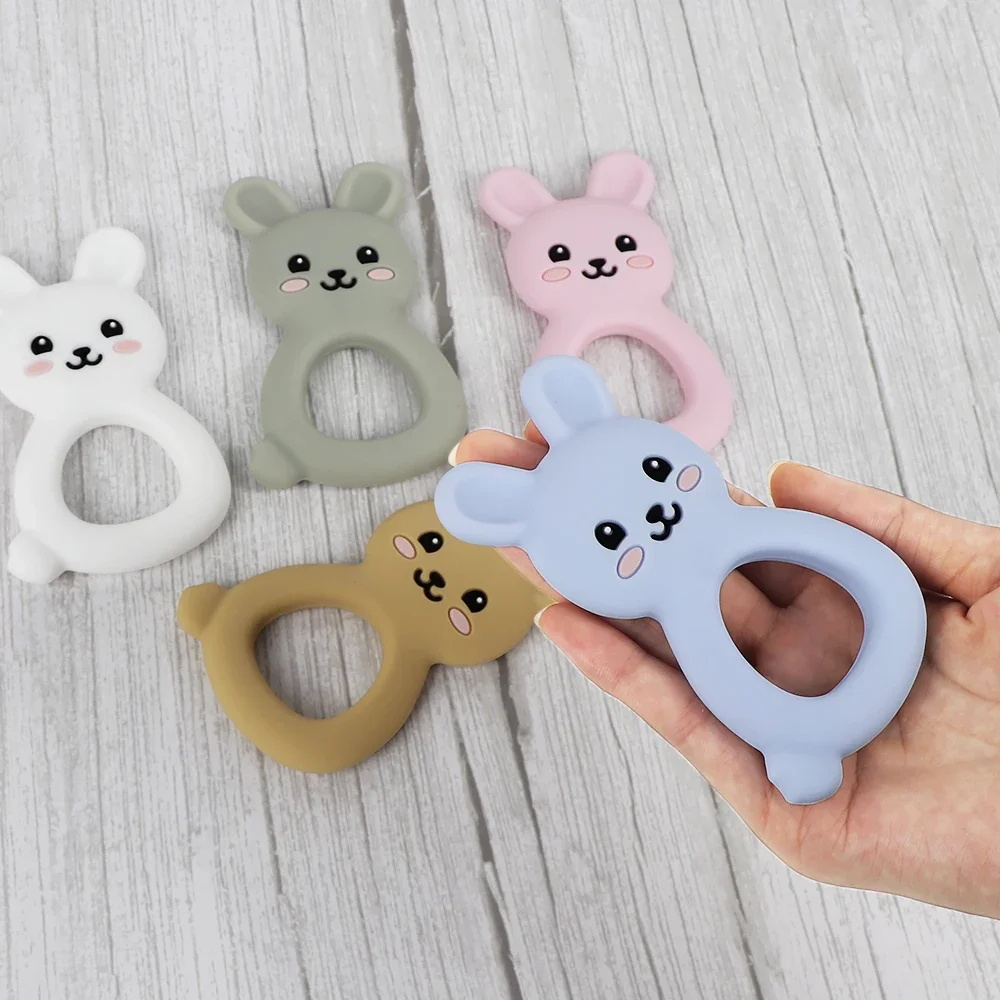 

1PC Silicone Teether Cartoon Animals Food Grade Silicone Baby Chewable Teething Silicone Toys Gift BPA-Free Accessories