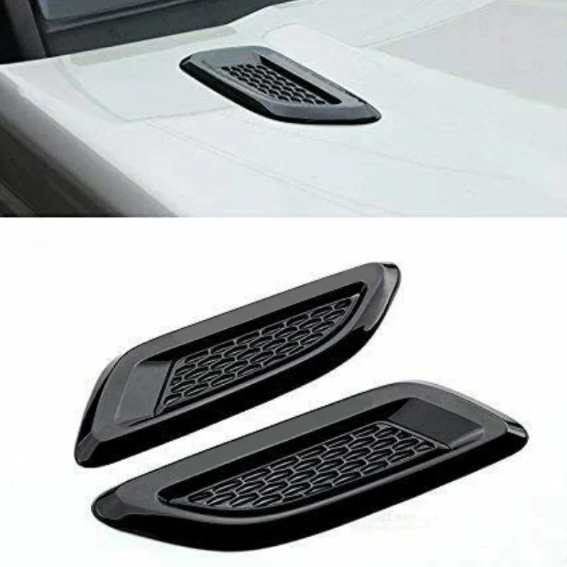 

2pc Car Decoration Sticker Gloss Black Dummy Hood Vent Slat Air Wing Trim for Range Rover 2011-2018 Decoration Sticker