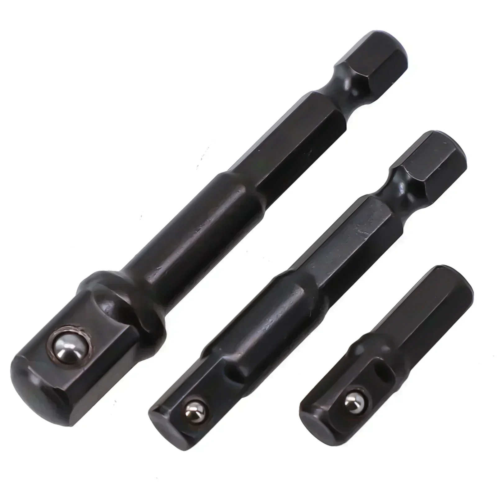 3 pezzi adattatore presa da 1/4 pollici codolo esagonale a presa quadrata asta di prolunga per avvitatore a percussione chiave elettrica accessori per utensili elettrici