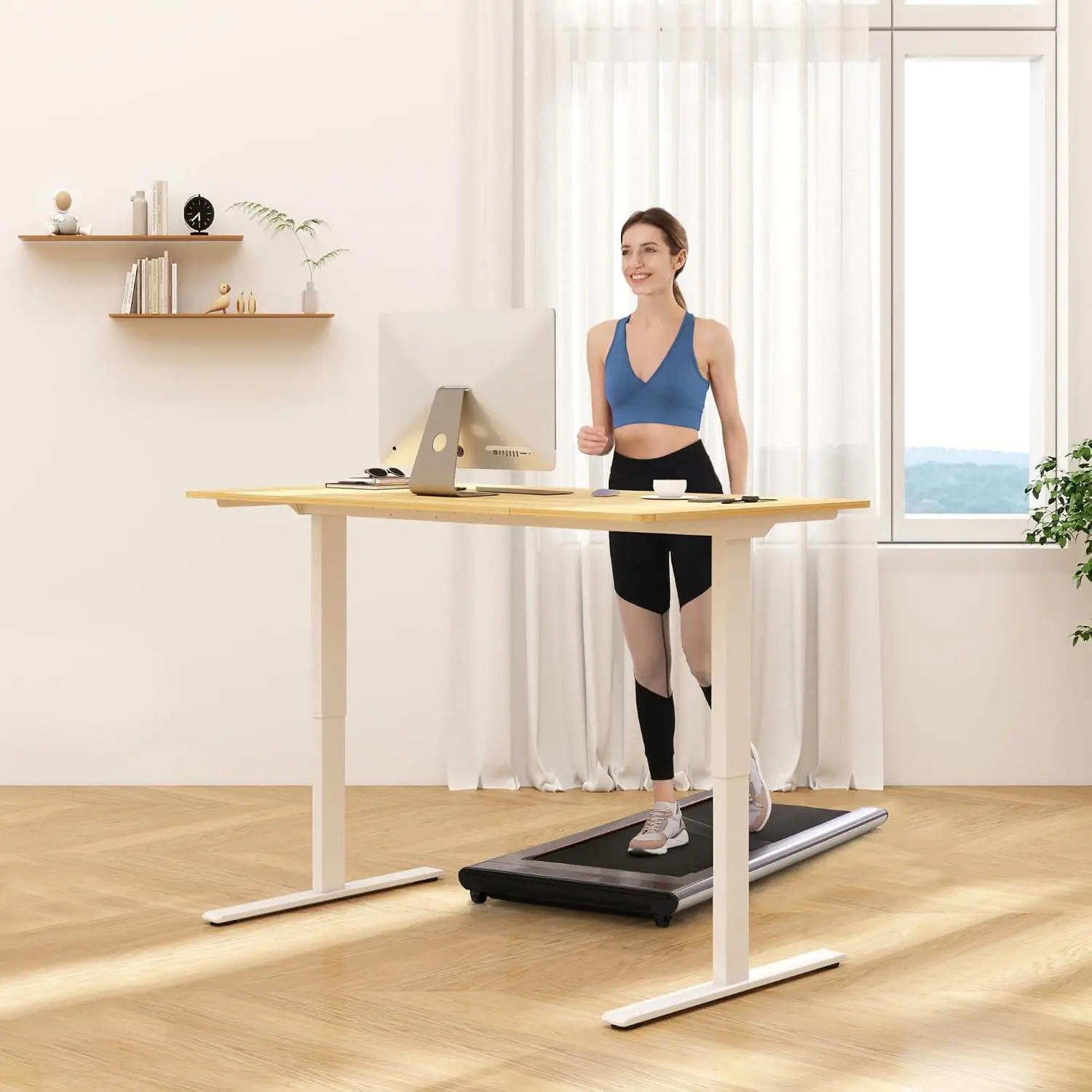 Dual Motor Electric Standing Desk 48x30 Adjustable Height Home Office Workstation, Customized