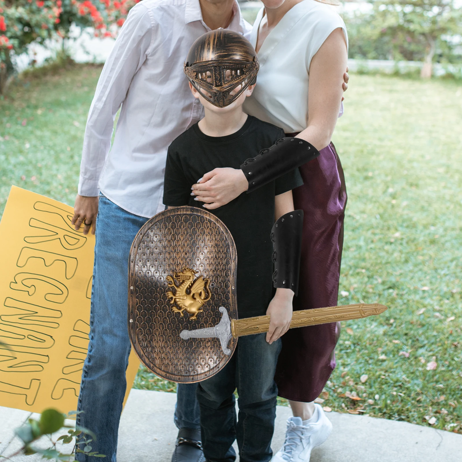 2 Stück mittelalterliche Armschienen, Armmanschette, Cosplay-Armband, Ritterwickel, Vintage-Design, PU-Material, praktische Handwerkskunst